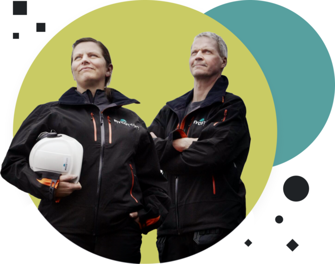 To stolte ansatte i Mycoteam, kvinne og mann